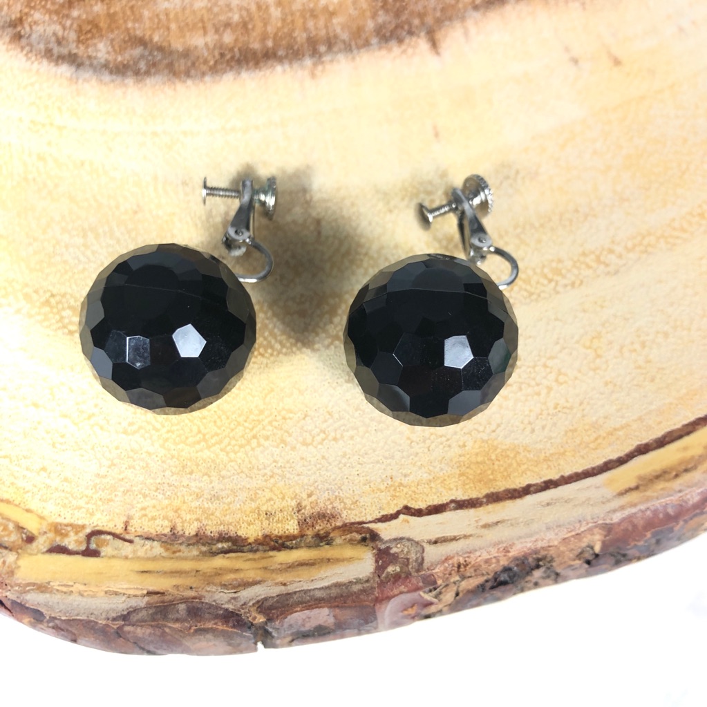 Vtg Castlecliff Faceted Sphere Studs